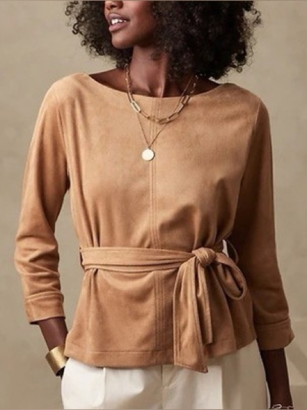 Banana Republic Factory Vegan Suede Top - no belt
